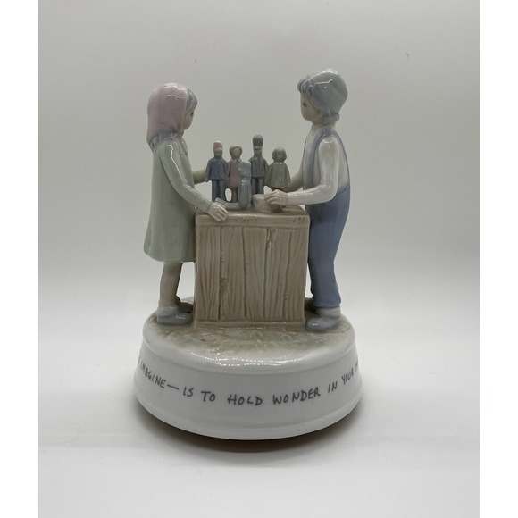 Other - Flavia‎ Weedn Turning Porcelain Music Box "This Old Man" 1984 Hand Painted